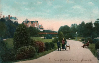 Entrance to Chine Gardens, Boscombe, Dorset, c. 1905