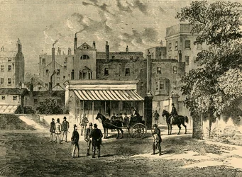 Entrance to Old Tattersalls, c. 1876