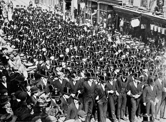 Eton Boys Listening to the Reading of the Proclamation on Windsor Bridge, Berkshire