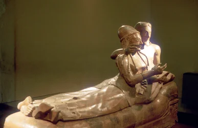Etruscan Sarcophagus with Reclining Couple, Cerveteri, Italy, 6th Century BC