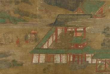 Excursions from the Four Cardinal Gates: Encounter with the Four Sufferings, early 15th century