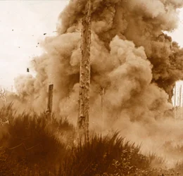Explosion of a mine, Vosges, eastern France, c. 1914-c. 1918