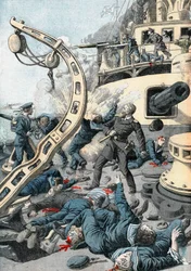 Explosion on a Russian Warship, Russo-Japanese War