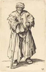 Fat Beggar with Eyes Cast Down
