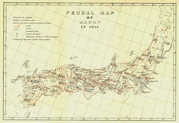Feudal Map of Japan in 1615