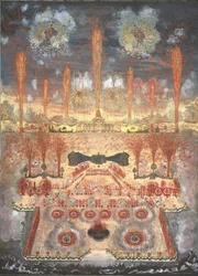 Fireworks and illumination on June 16, 1744 in Moscow, mid-18th century