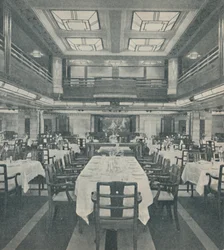 First-Class Dining Saloon in the Queen of Bermuda, 1937