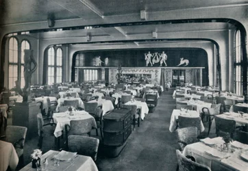 First Class Dining Saloon on board Victoria, 1931