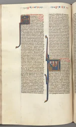 Fol. 148v, Chronicles I, historiated initial A, three descendants of Adam, c1275-1300