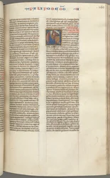 Chronicles II, Historiated Initial C, Solomon Kneeling Before an Altar Praying, c. 127 (detail)