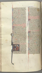 Psalm 52, Historiated Initial D, a Fool Naked but for a Cloak, Holding a Bladder