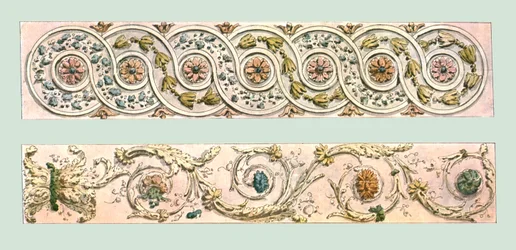 Foliage border designs, France, 1928