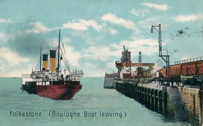 Folkestone Boulogne Boat Leaving, c1905