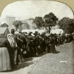 Forming Bread Line at Jefferson Square