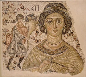 Fragment of a Floor Mosaic with a Personification of Ktisis, Byzantine