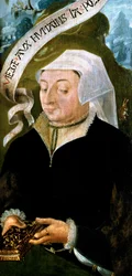 Portrait of Mme Jean de Mourette - tryptic detail of Saint Vulfran