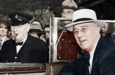 Franklin D. Roosevelt and Winston Churchill Meeting in Quebec, Canada, 1944