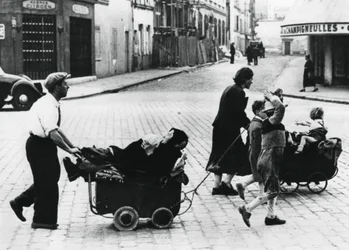 French Refugees Returning Home After the Fall of France to the Germans, July 1940