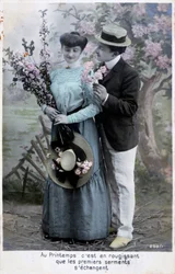 French romantic postcard