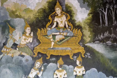 Fresco depicting a scene of the Buddha
