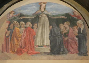 Fresco of Madonna della Misericordia, Vespucci Chapel, Ognissanti, Florence, Italy (photo)