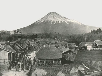 Fujiyama, The Sacred Mountain, from Jedzumi Village, Japan