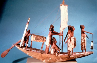Funerary Boat of Painted Wood, 9th Dynasty, Ancient Egypt