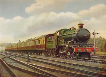 G.W.R. Cornish Riviera Limited Express at Full Speed, Engine Pendennis Castle