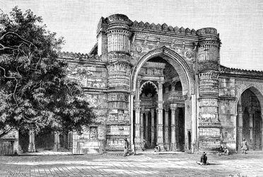 Gateway to the Great Mosque at Ahmedabad, India, 1895