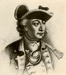 General John Sullivan, in cocked hat edged with braid and a gorget, c1770, 1937