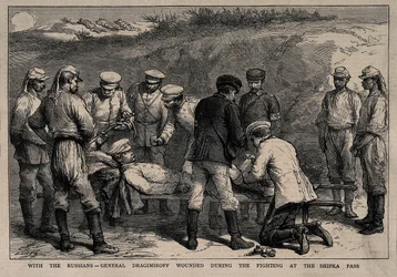 General Mikhail Dragomirov Wounded During the Battle at the Shipka Pass