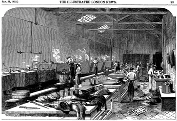 General view of kitchen at Richie & McCalls Cannery, Houndsditch, London