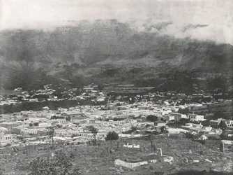 General View Showing Table Mountain Wreathed in Vapour, Cape Town, South Africa, 1895