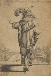 Gentleman Seen from the Back Indicating a Landscape
