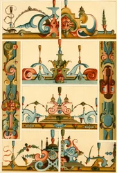 German Renaissance Wall Painting and Ornament in Stone and Wood