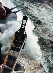 German Warship Battling the Atlantic Seas