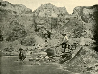 Gold Diggers at Work near Beechworth, Victoria