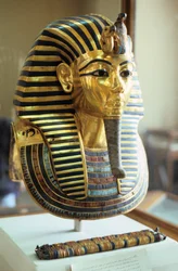 Gold and lapis lazuli funerary mask of Tutankhamun, King of Egypt, c. 1323 BC