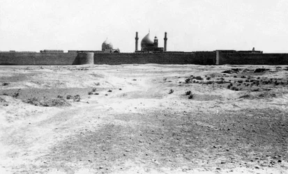 Golden Dome and Minarets of the Samarra Mosque, Mesopotamia