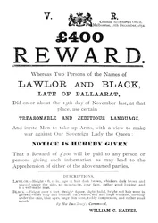 Government Notice - For Lawlor and Black, c1854