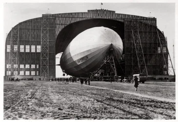 Graf Zeppelin attached to the mobile anchor mast, Lakehurst, New Jersey, USA, 1930, 1933