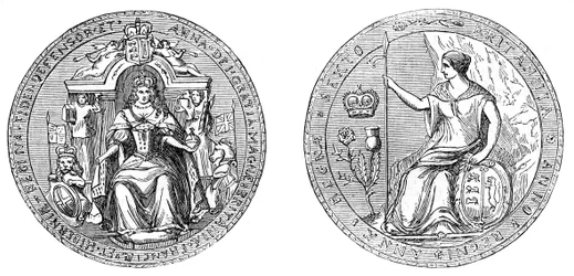 Great Seal of Queen Ann, after the union of England and Scotland