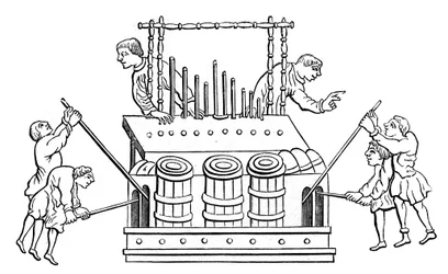 Great Organ with Bellows and Double Keyboard, 12th Century, 1870