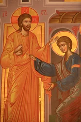 Greek Orthodox Icon Depicting Christ Showing His Wounds, Thessaloniki, Greece