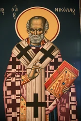Greek orthodox icon depicting Saint Nicholas, Thessaloniki, Greece
