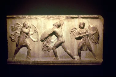 Greek Warrior Fighting an Amazon