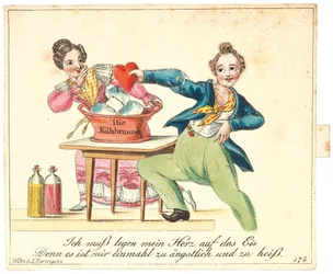 Greeting card. I must rest my heart on ice, as it is too fearful and too hot