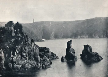 Guernsey - Moulin Huet Bay, with the Dog and Lion Rocks, 1895