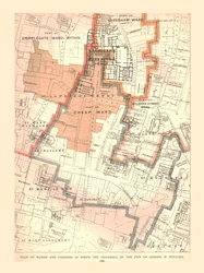 Guildhall City of London. Plan of Wards and Parishes, 1885