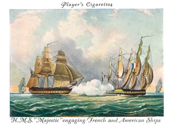 H.M.S Majestic Engaging French and American Ships, 1936